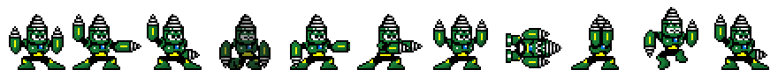 Drill Man (Green Alt) | Base Sprite Right<div style="margin-top: 4px; letting-spacing: 1px; font-size: 90%; font-family: Courier New; color: rgb(159, 150, 172);">[robot:right:base]{drill-man_alt}</div>