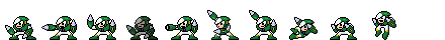 Crash Man (Green Alt) | Base Sprite Left<div style="margin-top: 4px; letting-spacing: 1px; font-size: 90%; font-family: Courier New; color: rgb(159, 150, 172);">[robot:left:base]{crash-man_alt}</div>