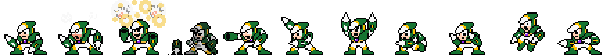 Crash Man (Green Alt) | Base Sprite Left<div style="margin-top: 4px; letting-spacing: 1px; font-size: 90%; font-family: Courier New; color: rgb(159, 150, 172);">[robot:left:base]{crash-man_alt}</div>