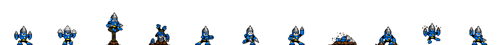 Drill Man (Blue Alt) | Base Sprite Right