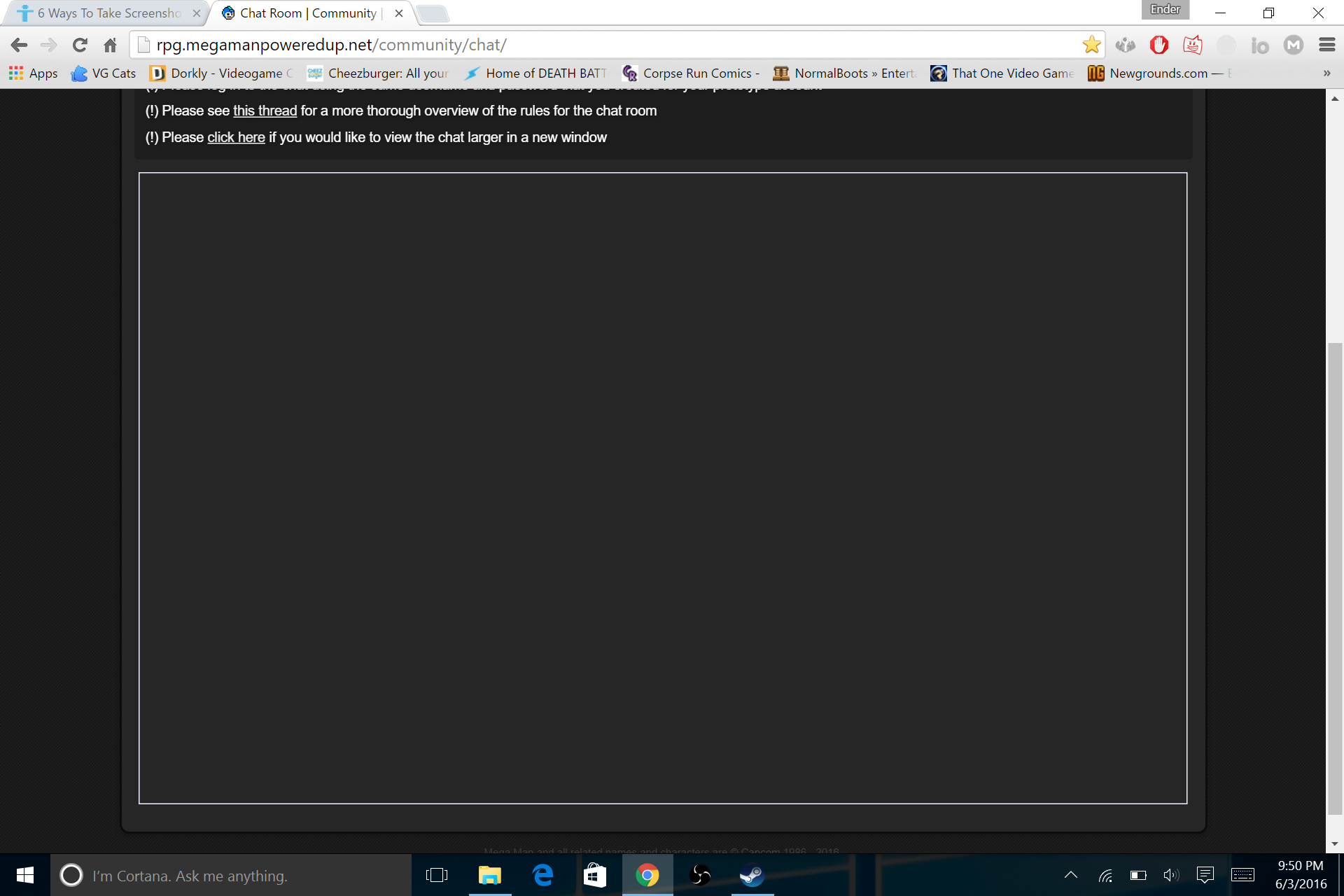 So when I went to the chat room, this happened.